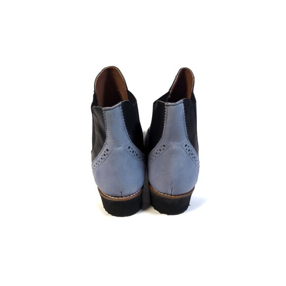 GIROTTI Boot WINGTIP Ankle Boots Size 9 WOMENS Black & Blue Handcrafted - Picture 6 of 7